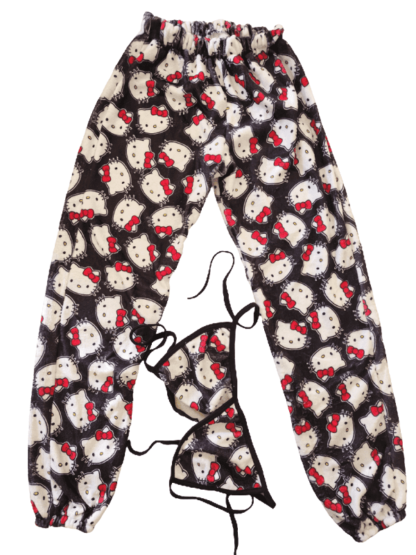 Pijama Kitty Pantalón Y Brasier Conjunto Mujer Polar