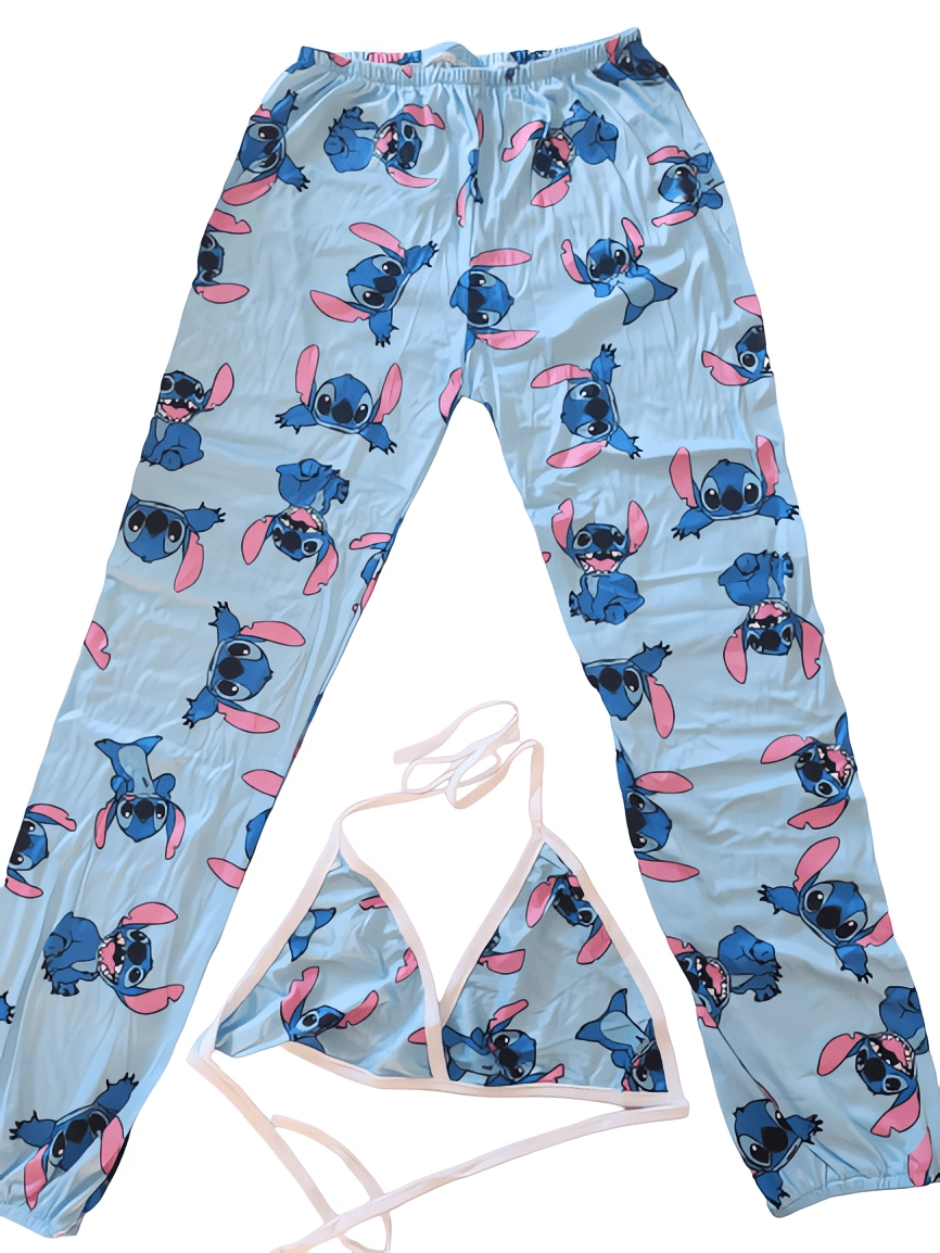 Pijama de Lilo y Stitch lila de pantalón largo para mujer