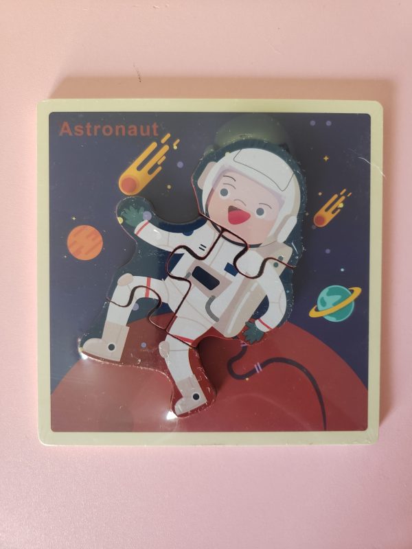 Rompecabezas De Madera Gruesa D X Infantil Astronauta Cute Shop