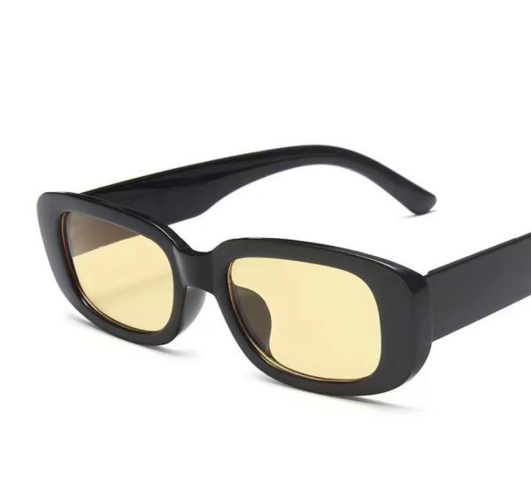 Lentes De Sol Rectangulares Unisex Modelo Jumpy Cool Retro Clásicos Color Amarillo Negro Cute Shop