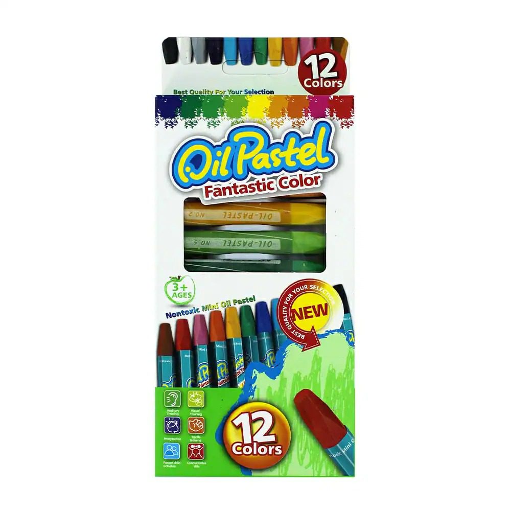 Paquete con 12 crayolas oil-pastel de colores - Cute Shop
